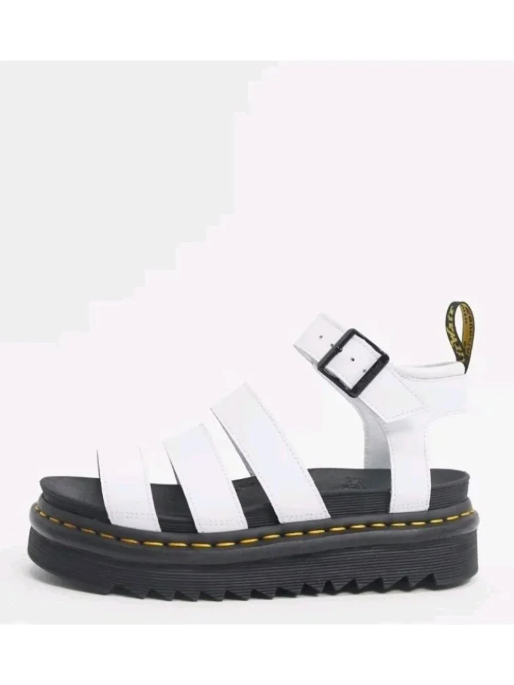 Dr Martens Blaire Women US Size 8 White Leather Sandal Gladiator Platform Chunky - Picture 3 of 11